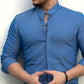 Модна чоловіча сорочка джинсового кольору M L XL XXL 28-91-502