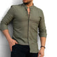 Елегантна чоловіча сорочка під джинс кольору хакі  XXL 32-91-502