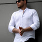 Біла сорочка стійка приталена на кнопках із модними виточками   XXL 01-03-401