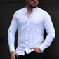 Біла сорочка приталена на кнопках із модними виточками S M L XL XXL 3XL 01-03-4012