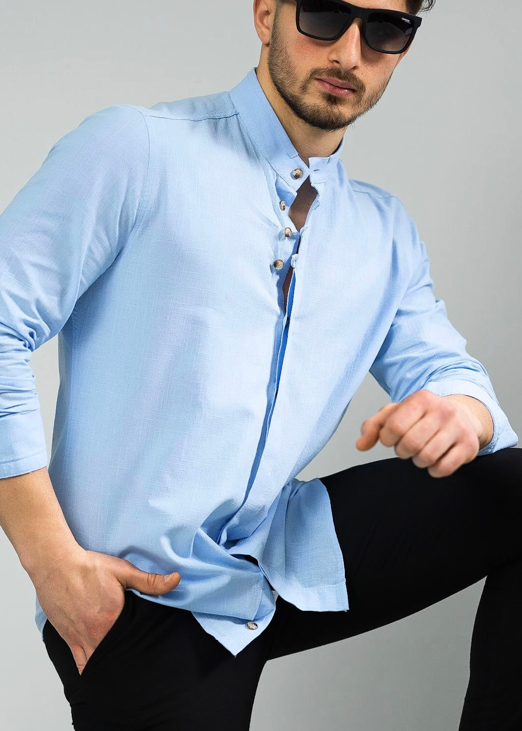 Сорочка чоловіча льон XL 23-91-705