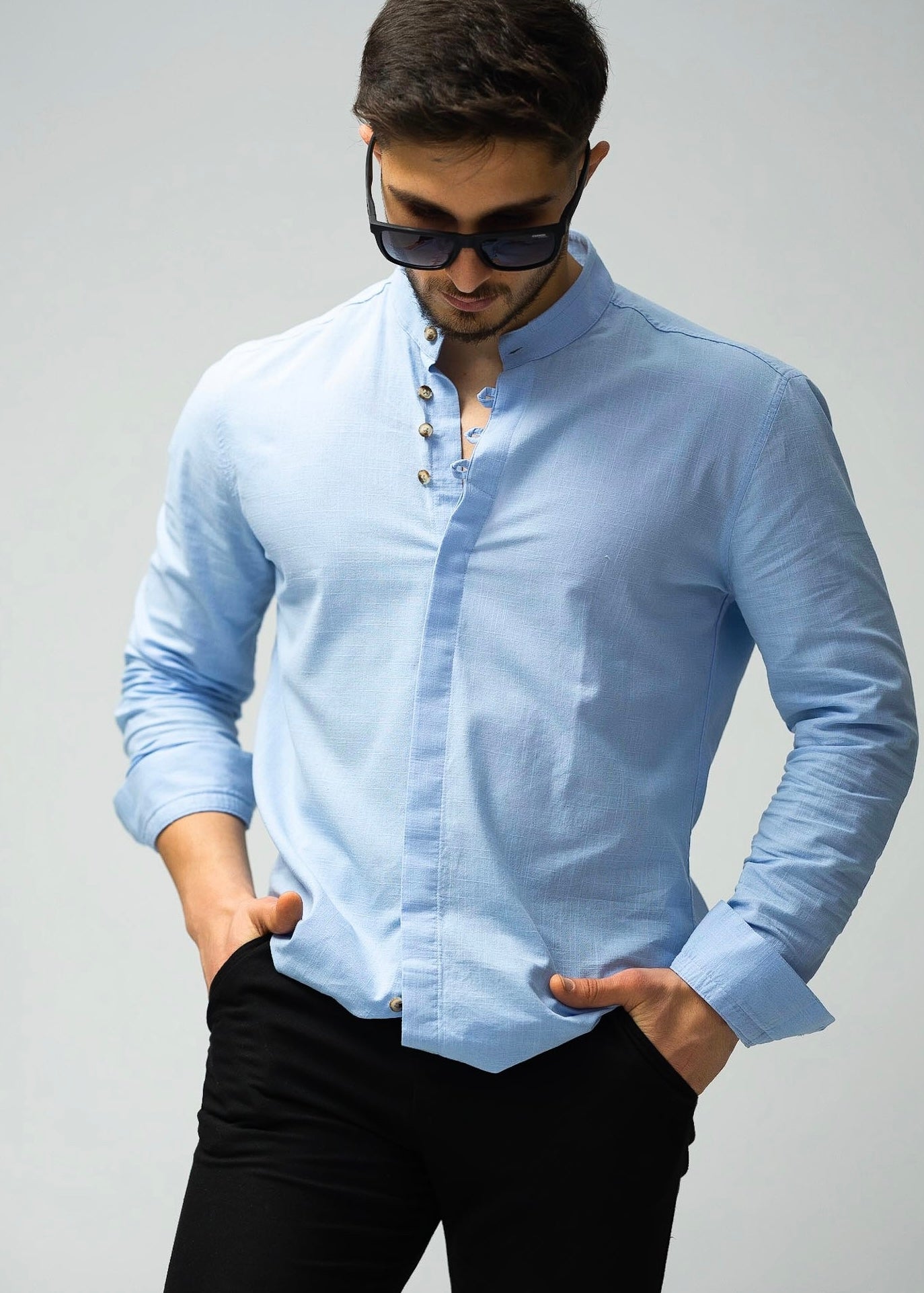 Сорочка чоловіча льон XL 23-91-705