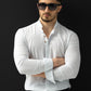 Лляна сорочка чоловіча білого кольору S M L XL XXL  01-91-705