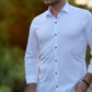 Классическая рубашка слим фит белая на контрастных кнопках   XXL 01-04-401