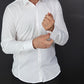 Святкова сорочка приталена кольору айвері під запонки S M L XL XXL 03-80-401