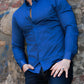 Модна синя сорочка слім фіт з коміром класика S M L XL XXL 26-07-433