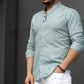 Модна сорочка тканина як льон оливкового кольору XXL 33-91-703
