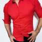 Облягаюча еластична сорочка червоного кольору M L XL XXL 50-07-415