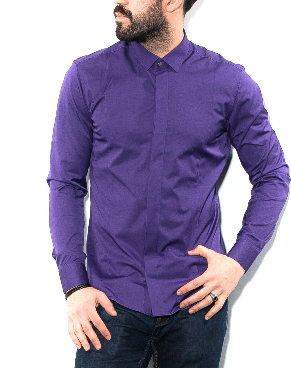 Фіолетова сорочка преміум Rubaska S M L XL XXL 55-07-421
