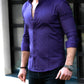Фіолетова строга сорочка звуженого силуету на гудзиках S M L  XXL 55-61-421