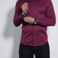 Приталена стильна чоловіча сорочка кольору фуксія S M XL 59-07-409