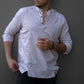 Модна бавовняна сорочка з світло-бордовим відтінком M L XL XXL 59-211-701
