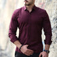 Стильна чоловіча сорочка кольору марсал із планкою S M L XL XXL 61-07-411